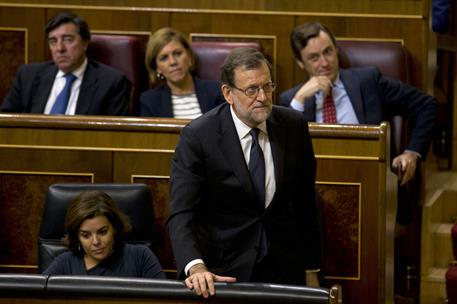 27/10/2016. Mariano Rajoy asiste al debate de investidura. Segunda jornada. El presidente del Gobierno en funciones y candidato, Mariano Raj...